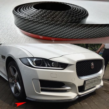 

3PCS Universal PU Carbon Fiber Boky Kit ,Front lip, Side Skirt Trim 2.5 Meters for Jaguar Audi BMW VW Benz Toyota Infiniti