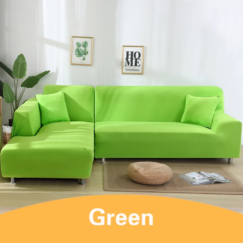 1-4 чехлы для диванов, модные однотонные эластичные чехлы для диванов, мягкие эластичные чехлы для диванов, Защитные чехлы для диванов для гостиной - Цвет: Green