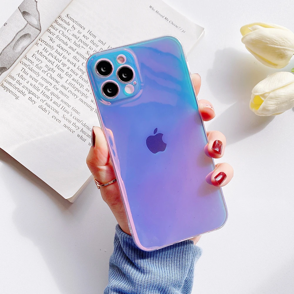 Простой Фиолетовый чехол для телефона iPhone 12 Mini 11 Pro XS Max XR X 6 6S 7 8 Plus однотонный