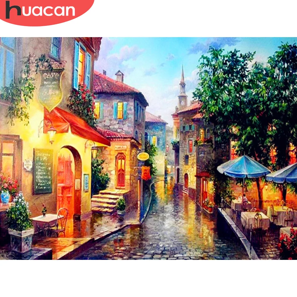 

HUACAN Pictures By Numbers City Scenery DIY Oil Painting By Numbers Landscape Kits Home Decor Drawing Canvas HandPainted