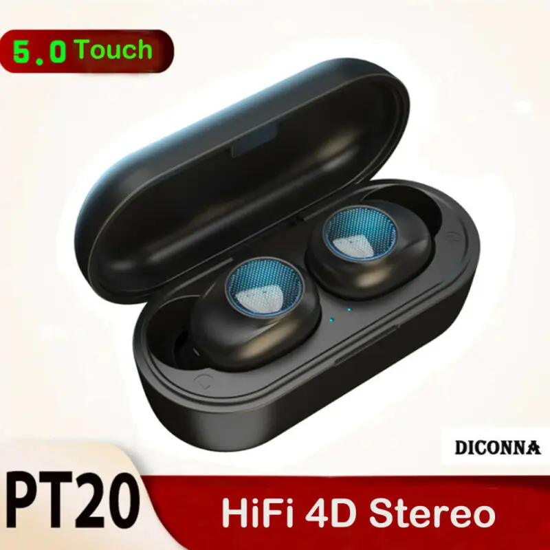 PT20 TWS Wireless Bluetooth 5 0 Earbuds Headphones Earphone For iphone Android Touch HiFi 4D Stereo In ear Headsets