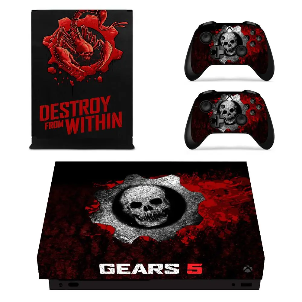 Gears 5 sticker s для Xbox One X Viny наклейки для кожи наклейки Pegatina для Xbox one X консоли пульты дистанционного управления - Цвет: YSX1X2309