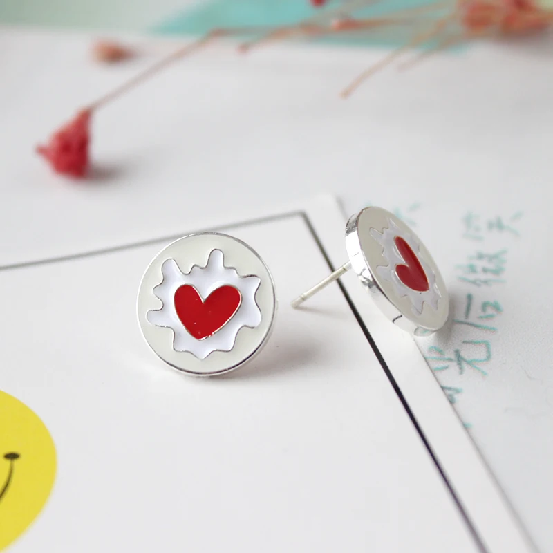 Женские серьги пусеты Sansummer эмалированные Серьги с антиаллергенным рисунком