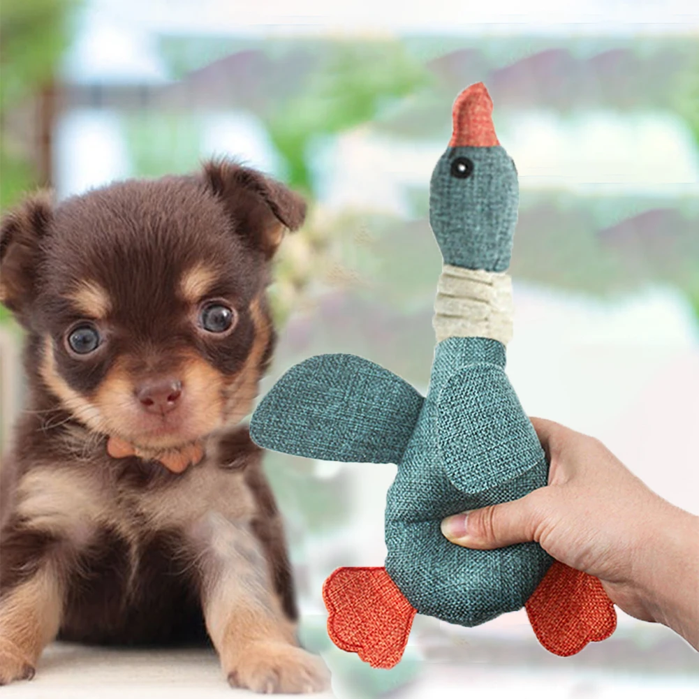 Fleece Chew Play Toys Pet Squeaky Puppy Squeaker Quack Sound Doll Toy Creative Simulation Donut Supplies Dog | Дом и сад