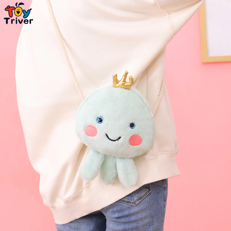 Милая сумка через плечо с Медузой плюшевая игрушка кошелек косметичка для