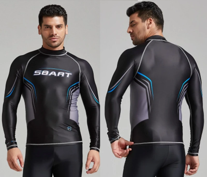 Rashguard мужской Rashguard лайкра Купальник с длинным рукавом Windsurf Kitesurf Surf рубашка для плавания плавание ming Sails Дайвинг футболка Топы - Цвет: T98 1-Shirt only