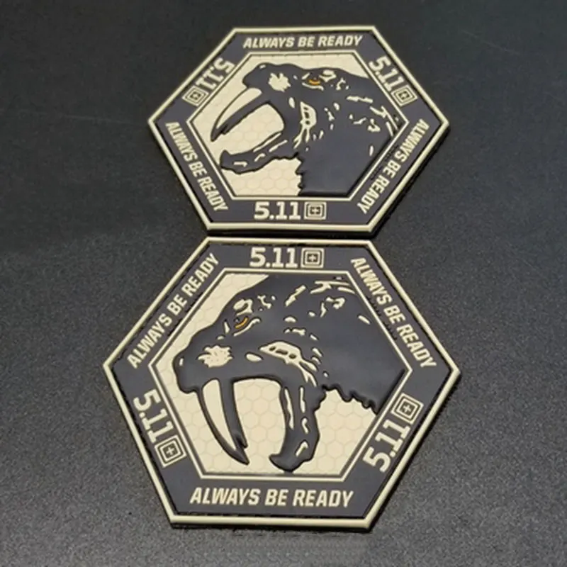 3 шт./компл. ПВХ нашивки для поднятия боевого духа 3D 511 Sabertooth Военная Тактическая повязка на руку рюкзак жилет куртка Декор аппликация аксессуары