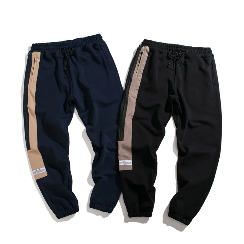 

Vertical Ze Produced 19ss National Trends Side Edge Zipper Decorations Mixed Colors Casual Pants Fashion Man Harem Long Pants-2