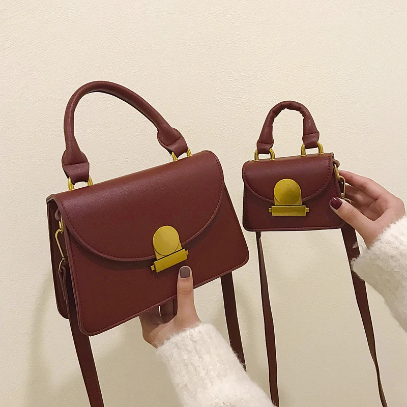

Vintage Fashion Female Small Tote bag 2019 New High Quality PU Leather Women's Designer Handbag Lock Shoulder Messenger Bag