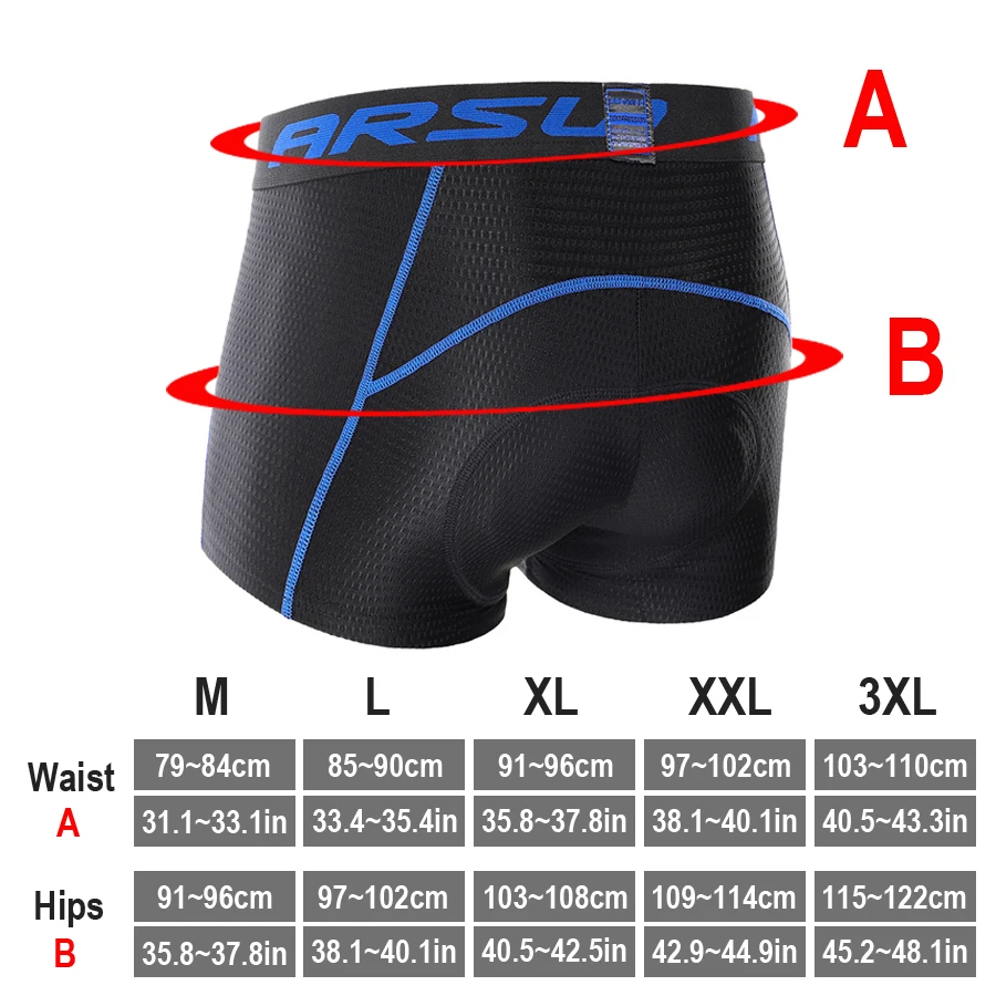 Outto Men's 3D Gel Padded Compression Cycling Long Pants Full Length  Breathable Road Bike Riding Bicycle Tights Color: Blue, Size: XXL