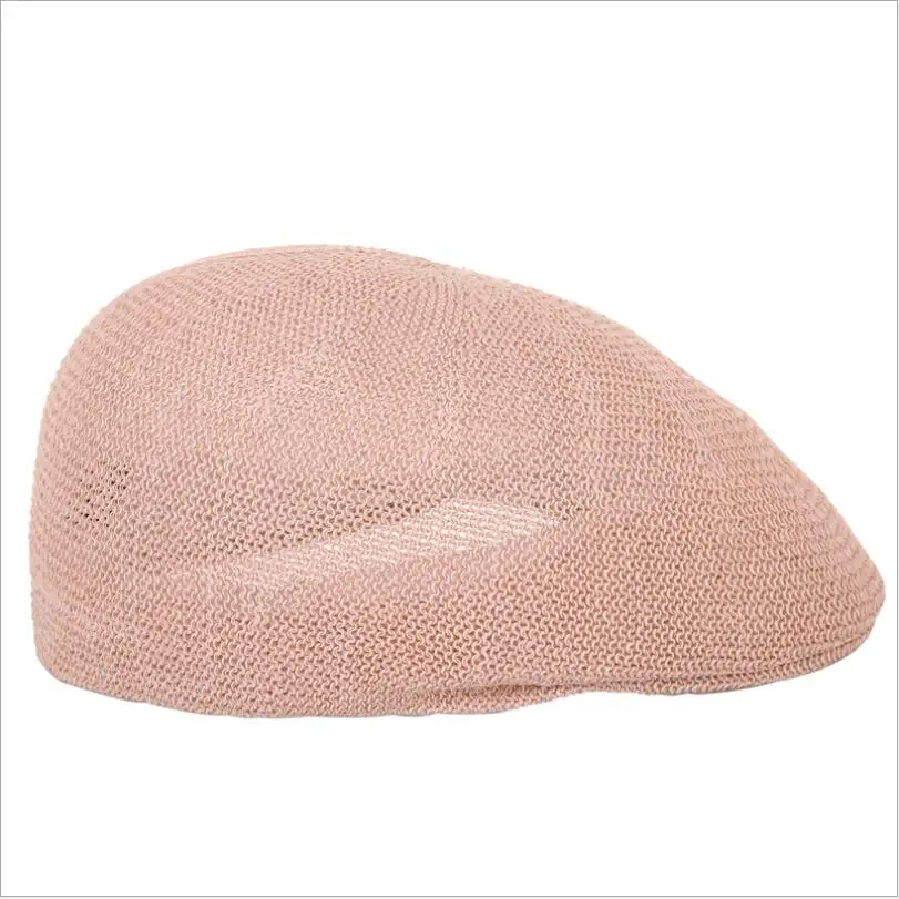 Männer Sommer Stroh Sun Hut Newsboy Caps Atmungsaktiv Männlichen Baskenmütze Flache Kappe Unisex Peaky Blinder Mesh Dad Hüte – Detail 8