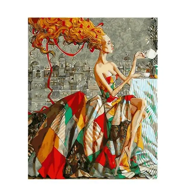 A noble lady.40x50cm,Painting By Numbers,DIY,wall Art,Living Room Decoration,Scenery,Figure,Animal,Flower,Cartoon