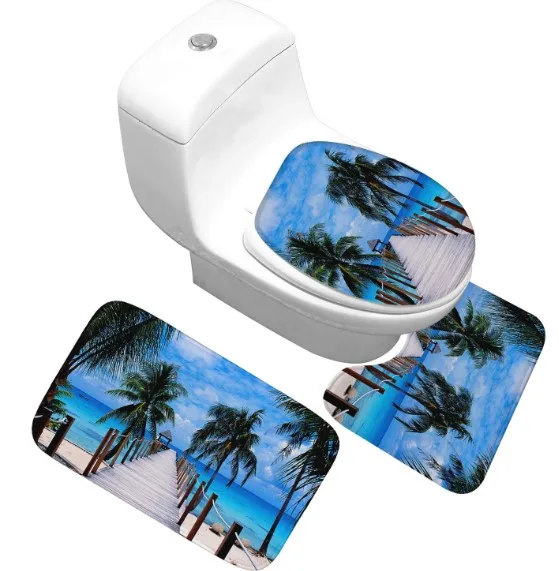CAMMITEVER 3 шт. напольный коврик для ванной Декор чехол для унитаза для ванной комнаты домашние Нескользящие коврики
