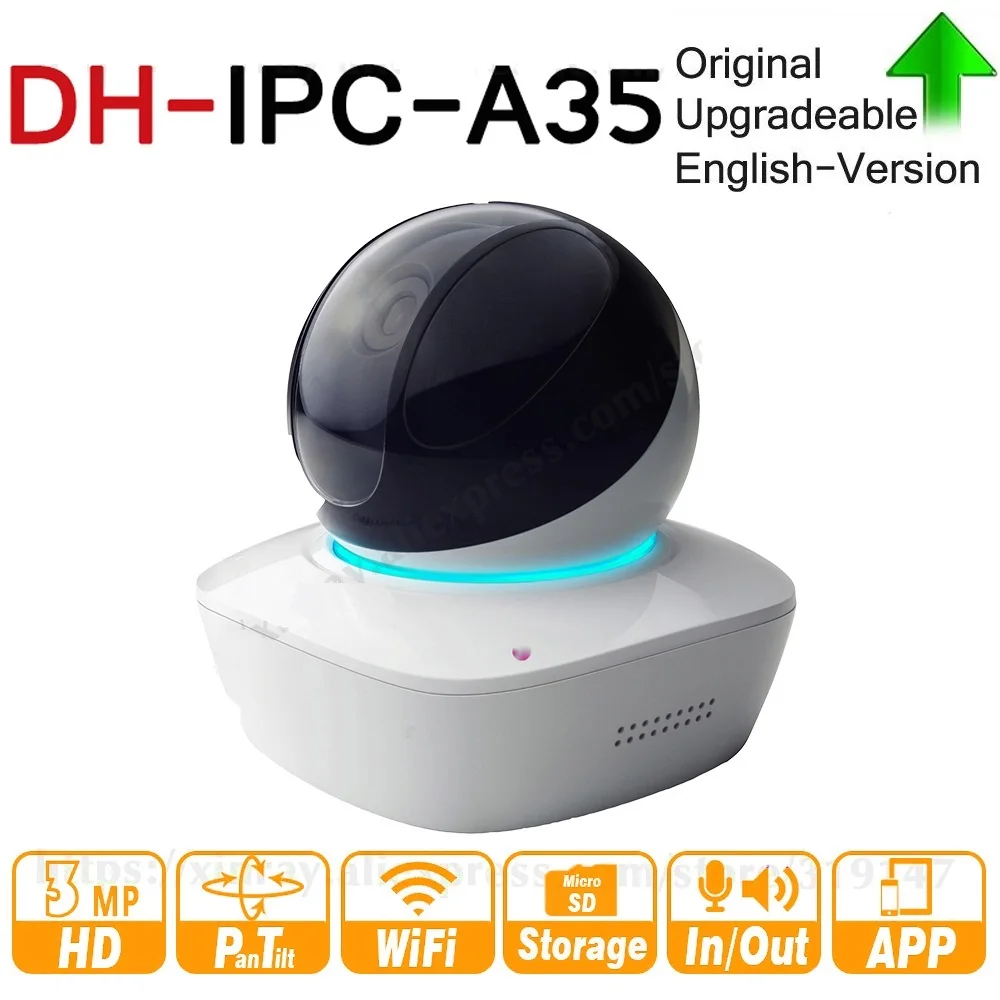 Dahua оригинальная wifi камера IPC-A35 IPC-A46 3MP WiFi сеть PT камера беспроводная поддержка микрофон динамик Easy4ip облако слот для карты SD