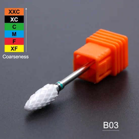 22 типа цилиндрическое сверло для ногтей, керамическая фреза для ногтей, фреза для маникюра, педикюра, аксессуары, машина для удаления гелевых напильников, TRB01-23 - Цвет: B03
