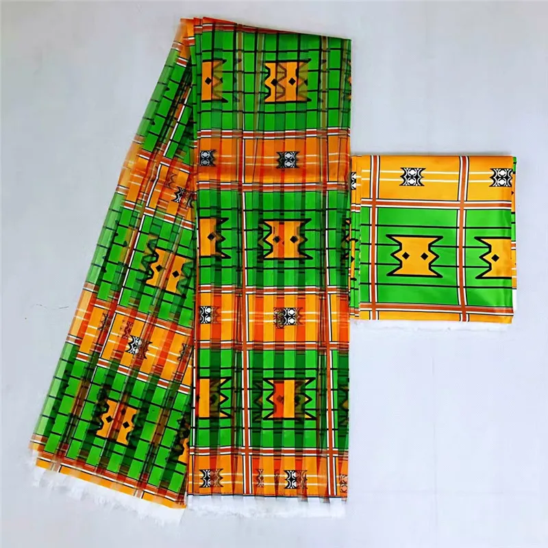 Африканская восковая лента, Шелковый воск, Анкара,, атласная ткань, 4 Ярда, audel/modell, хлопковая ткань для платья+ 2 ярда, шифон, TJ102615