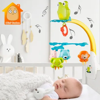 

Baby Crib Mobile Toy Cartoon Frog Musical Rattle Night Light Rotate Bed Bell Early Educational Toys For Infant 0 12 Months Gift