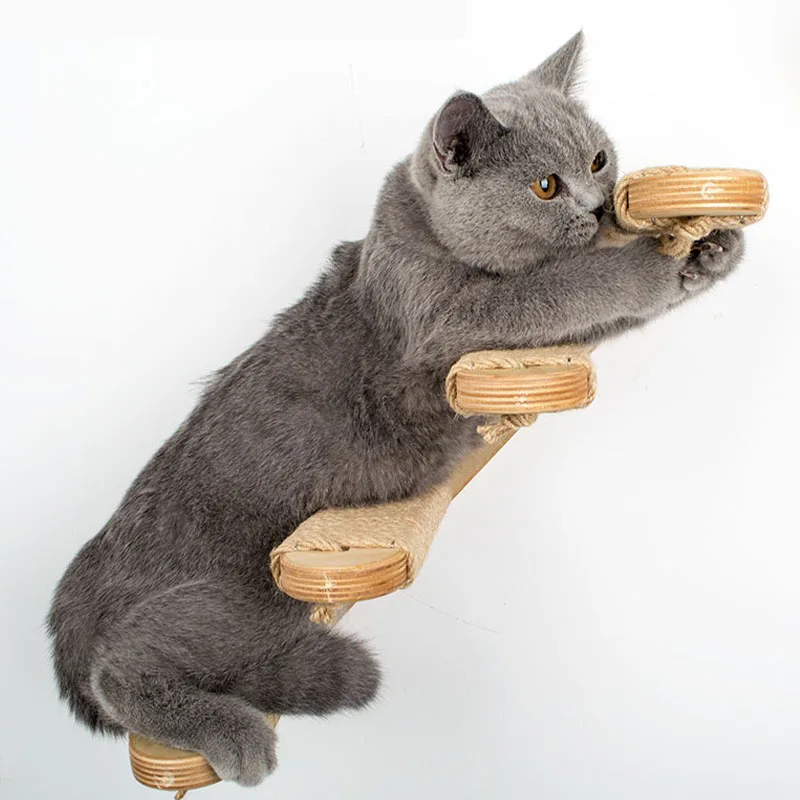 New Pet Climber Sisal Scratching Post Cat Tree Ladder Hammock Jumping Board Cat Stand Pet Wood Furniture Protection Kitten Bed