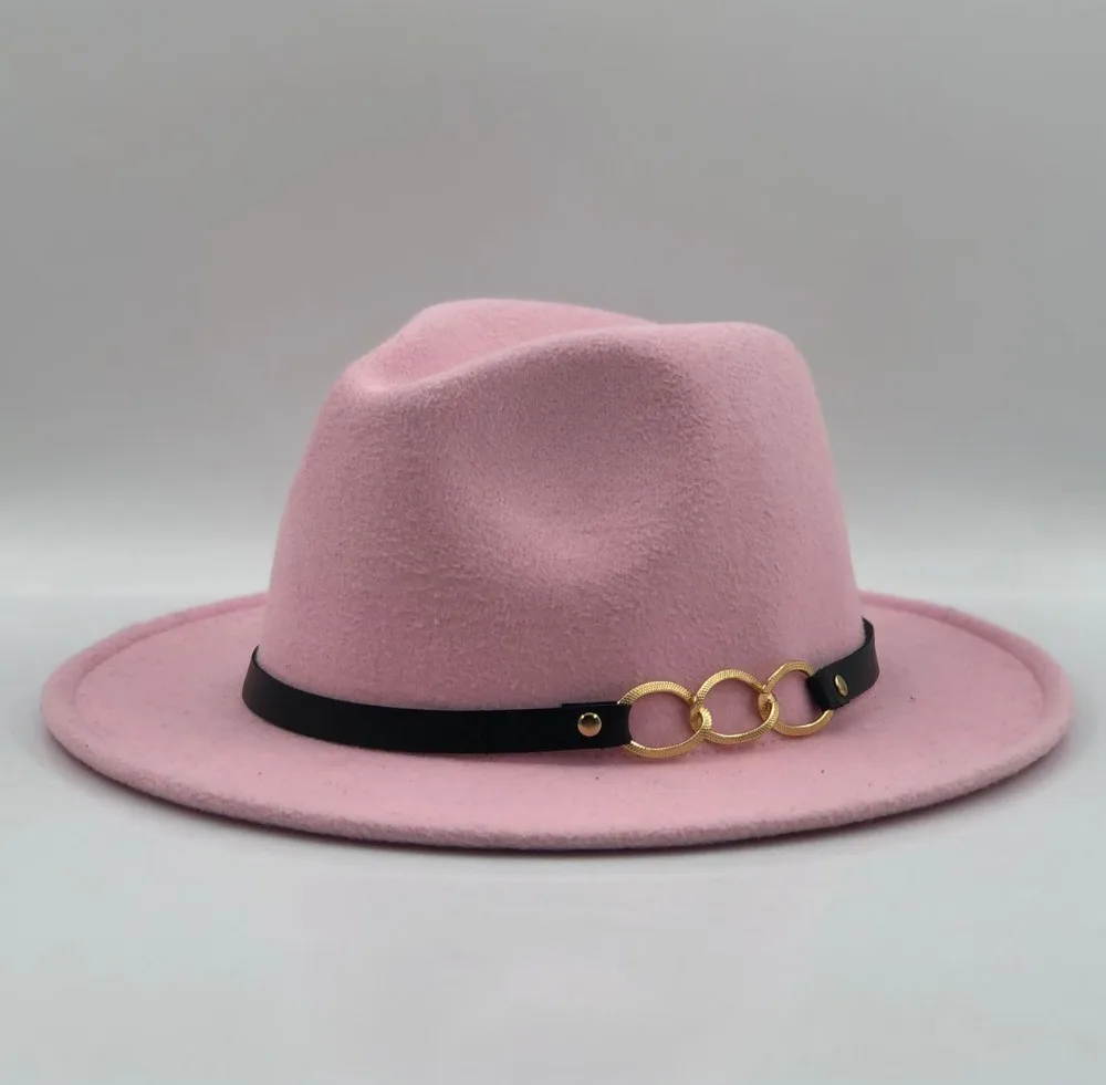 Зимний модный шерстяной головной убор Fedora для женщин с широкими полями, осенняя Женская модная верхняя джаз шляпа Chapeau Femme черные шапки для мужчин