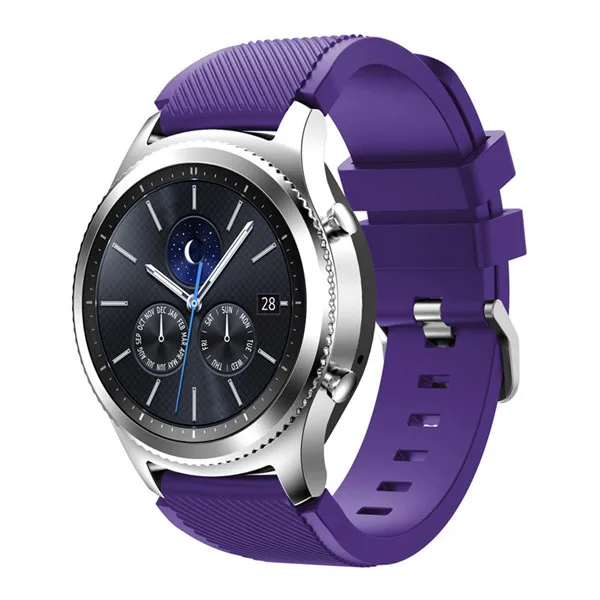 Gear S3 Frontier классический ремешок для часов 22 мм силиконовый спортивный заменитель Мужские t часы для мужчин wo мужские часы ремешок для samsung gear S3 браслет - Цвет: Фиолетовый