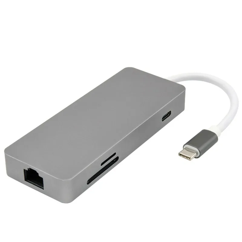 Супер качество расширенный USB C концентратор 7 в 1 док-станция мульти порт Тип C к HDMI VGA Ethernet адаптер Прямая поставка