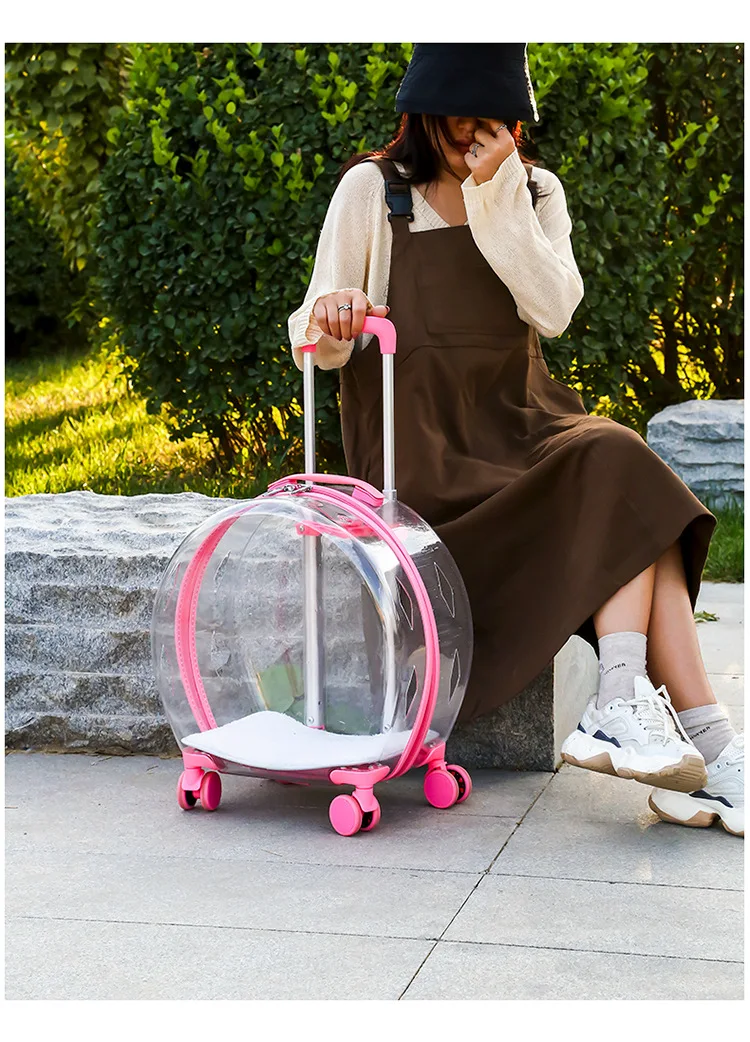 - Pet Trolley Case Transparent Cat Bag Multifunctional Pet Bubble Box Portable Space Bag For Dogs Carrier Stuff Dog Bag