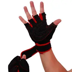 Удобные противоскользящие Перчатки для фитнеса с полупальцами, перчатки для тяжелой атлетики, защищают запястья, спортивные перчатки без
