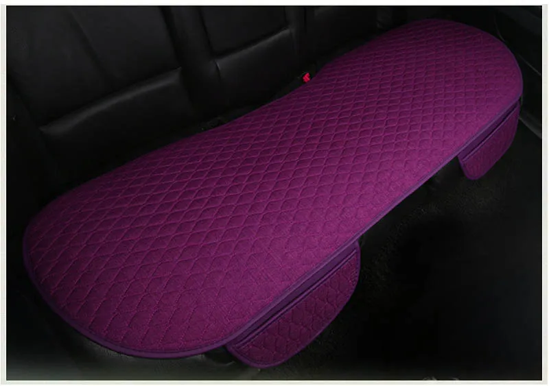 Универсальный размер, четыре сезона, льняная ткань, покрытие для автомобильных сидений, передняя и задняя льняная подушка, дышащий протектор, коврик, автомобильные аксессуары - Название цвета: 1pc rear purple