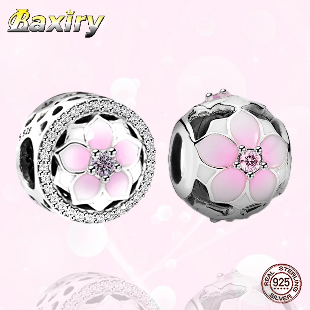 

100% 925 Sterling Silver Jewelry Making Fit Bracelet Charms Silver 925 Original Nuevos Beads Charms Bracelet DIY CZ Charm Beads