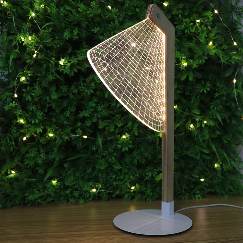 Современный дизайн 3D Led настольный ночник боковые настольные наборы ламп Декор Светодиодная настольная лампа с USB