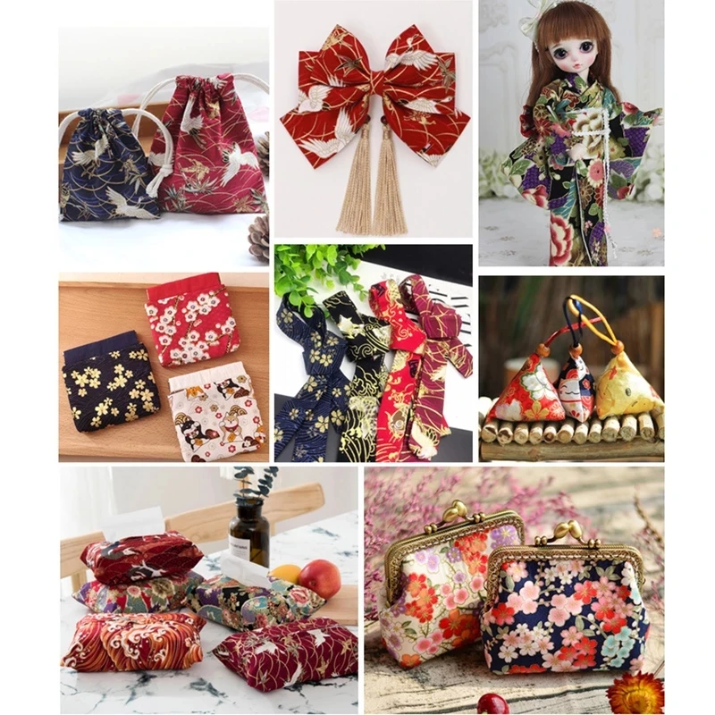 Teramila 6/7-teiliges Set Fat Quarter Bundle, bedruckter Popeline-Baumwollstoff für Handarbeiten, Patchwork, Nähen, DIY-Taschen, Quilt-Stoffe – Detail 28