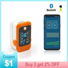Android iOS Bluetooth Fingertip Pulse Oximeter home Oximetro Finger Heart Rate monitorx pulso Oxymeter Pulsioximetro LED