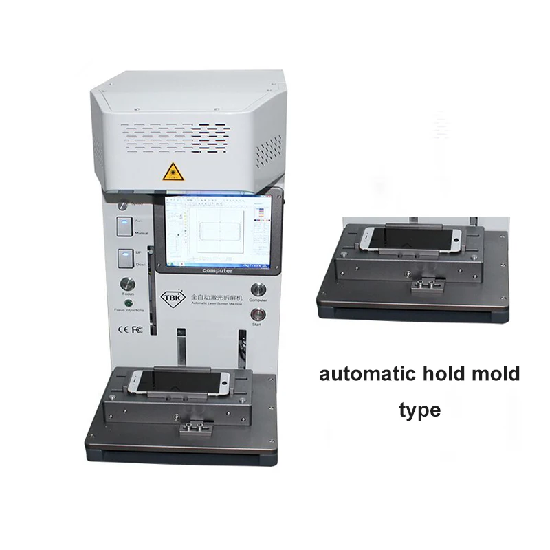 automatic hold mold TBK 958A станок для лазерной резки для iPhone, заднее устройство для снятия стекла, ЖК-рамка, разделительная ЖК-машина, гравировальная машина для телефона - Цвет: automatic hold mold