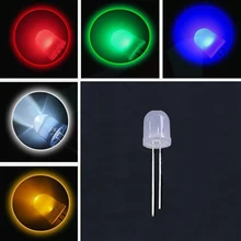 250 шт 10 мм Мисти светодиодный рассеянный набор 10 мм 3 в зеленый красный синий желтый белый цвета