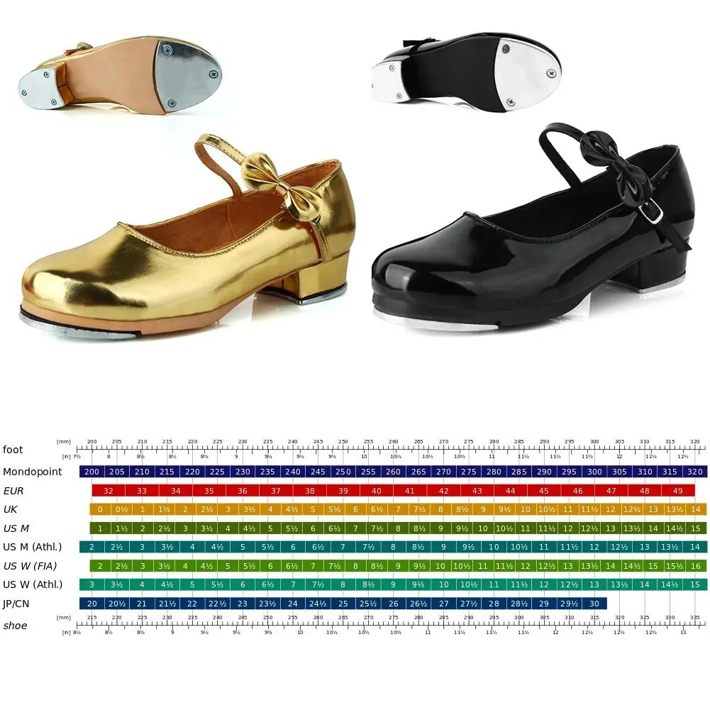 Bright Leather Material Bow Ladies Jazz Tap Shoes Women's Split Sole Lace Up Tap Shoes Dance Dancing Shoes For Women Ladies Girl