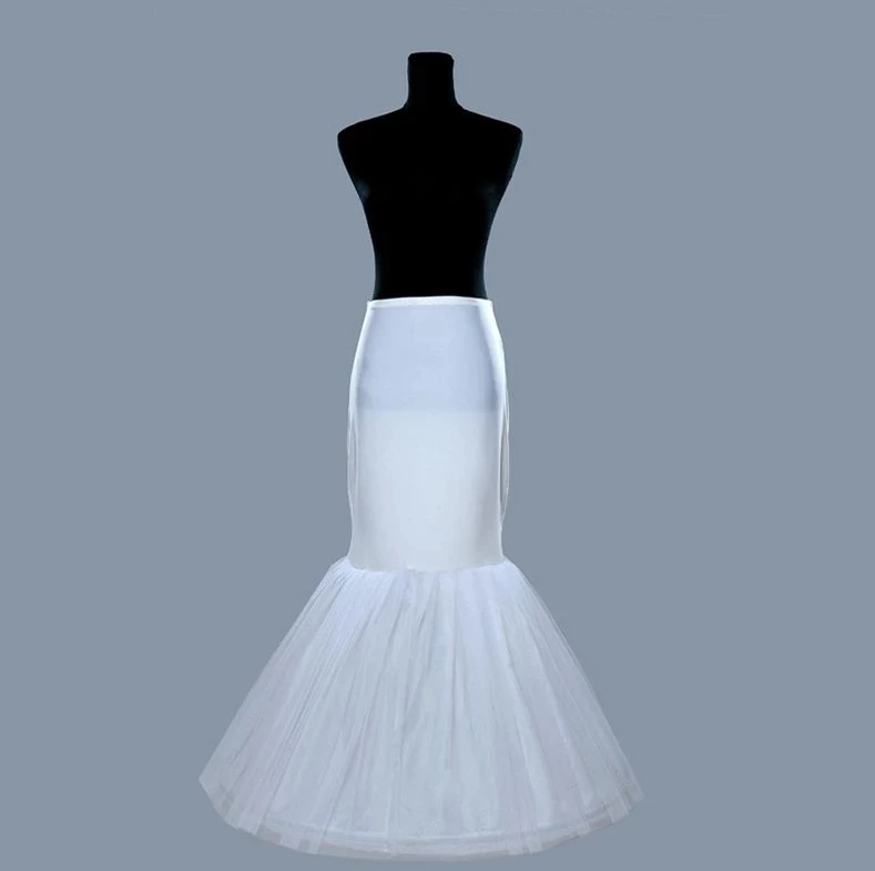 

1 Hoop Petticoat Long Tulle Skirts Womens Underskirt For Wedding Dress White 2022