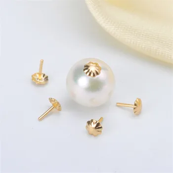 

Genuine 18K Yellow Gold T-type needle T-type needle plug through hole pearl plug making needle AU750 DIY Material Accessories