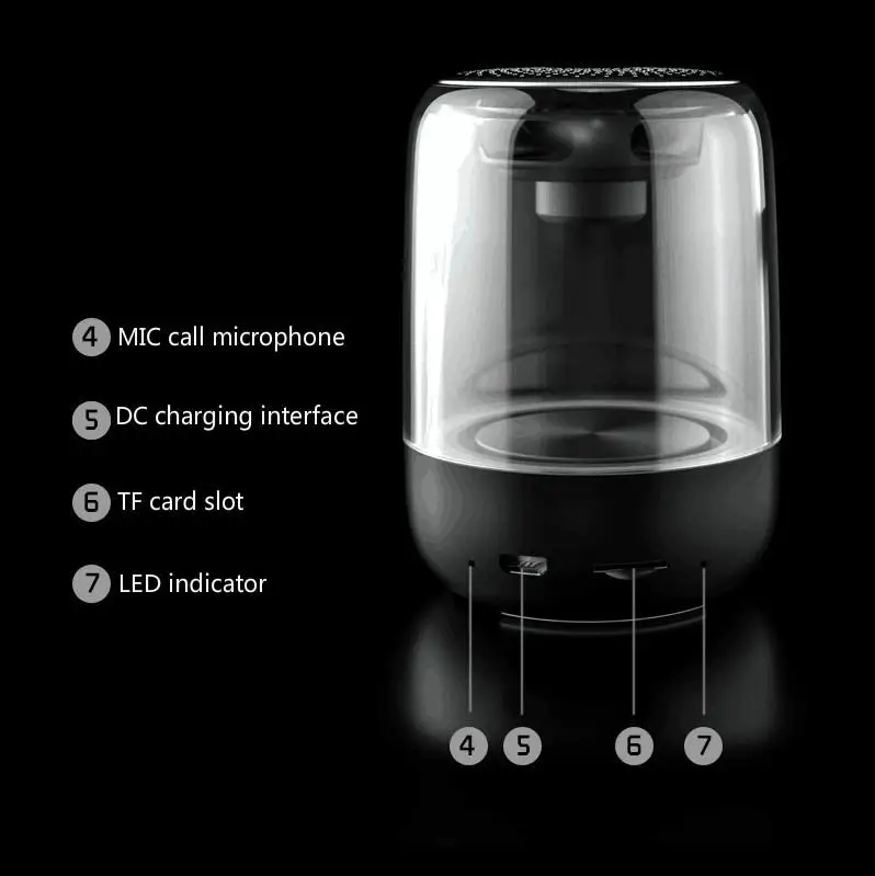BEESCLOVER Bluetooth Динамик с светодиодный разноцветными огоньками Портативный Динамик