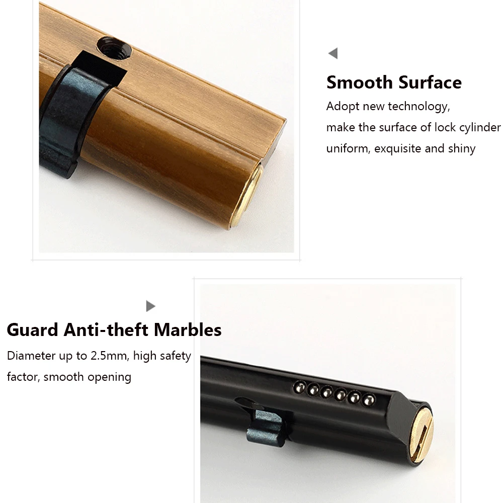 70 мм 3 клавишный дверной цилиндрический замок Противоугонный входной латунный