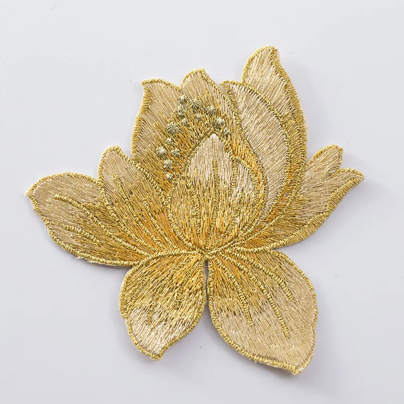 Description Picture 6 of itemLotus flower embroidered Patches for Clothing iron on Embroidery Stickers Applique flowers Decoration Badge parche