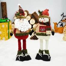 Санта Клаус Снеговик куклы выдвижной куклы маленький подарок для детей Рождественская елка украшения товары для дома орнамент рождественские игрушки, фигурки