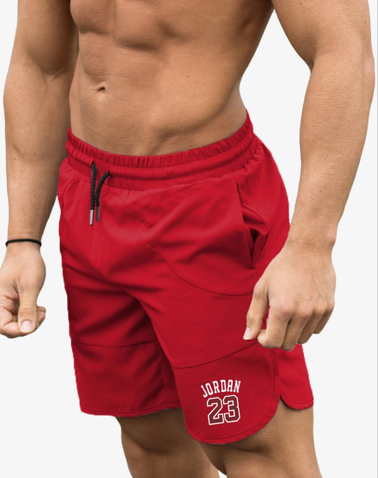 Мужские высококачественные Брендовые повседневные пляжные шорты Jordan 23 с буквенным принтом, качественная удобная одежда с эластичной резинкой на талии - Цвет: red