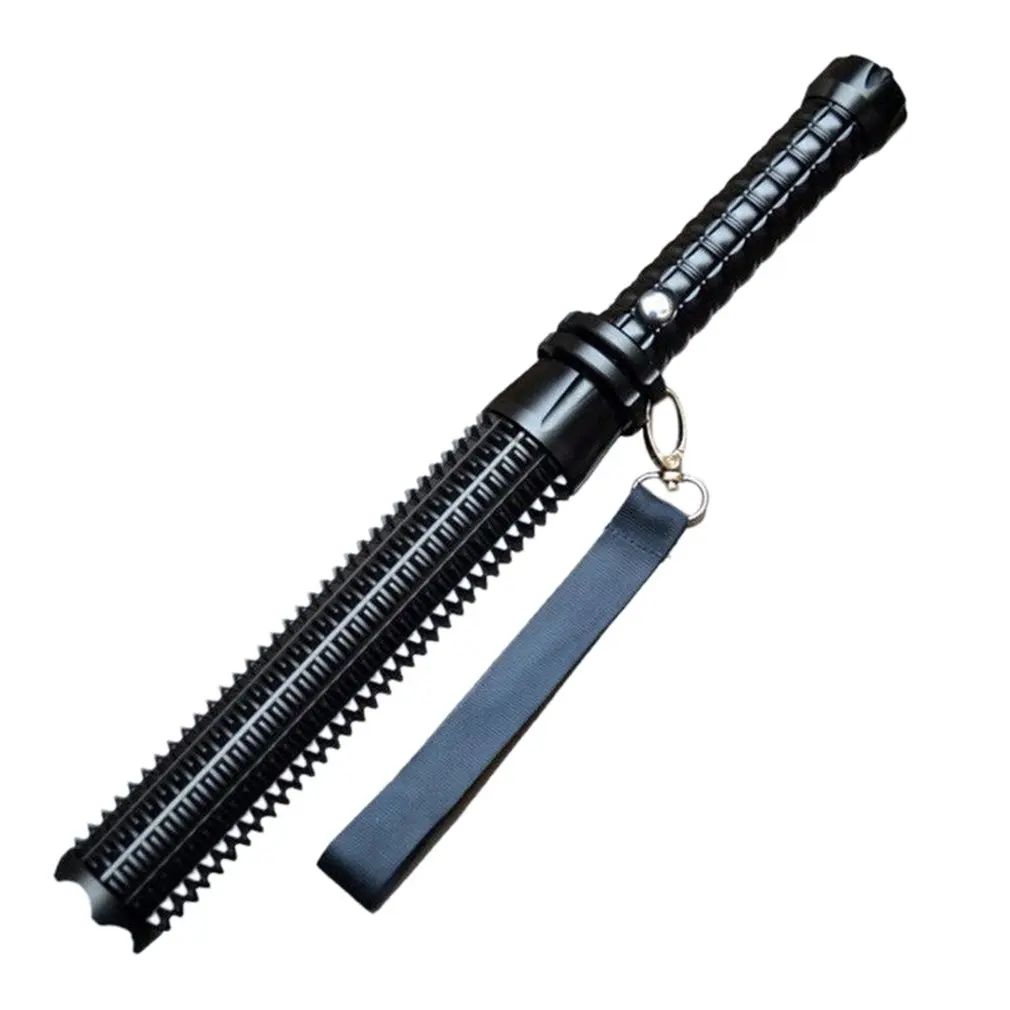 

Telescopic LED Flashlight Torch Waterproof Zoomable 3 Modes LED Lamp Long Bat Self-defense Safety Hammer for Patrol Work