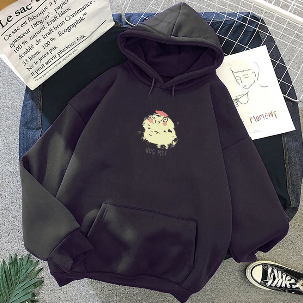 Hug Me Letter Chiket Cartoon Graphics Print Korean Style Hoodie Women Harajuku Streetwear Kawaii Sweatshirt Warm Hoody Girl | Мужская