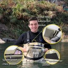 NEYGU взрослых Водонепроницаемый грудь весло сухой брюки с рук грелка карман и стопкинги для каноэ, плоская вода