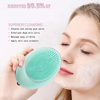 

Portable Electronic Facial Skin Brush Silicone Facial Pore Cleansing Gentle Exfoliating Makeup Remover Waterproof