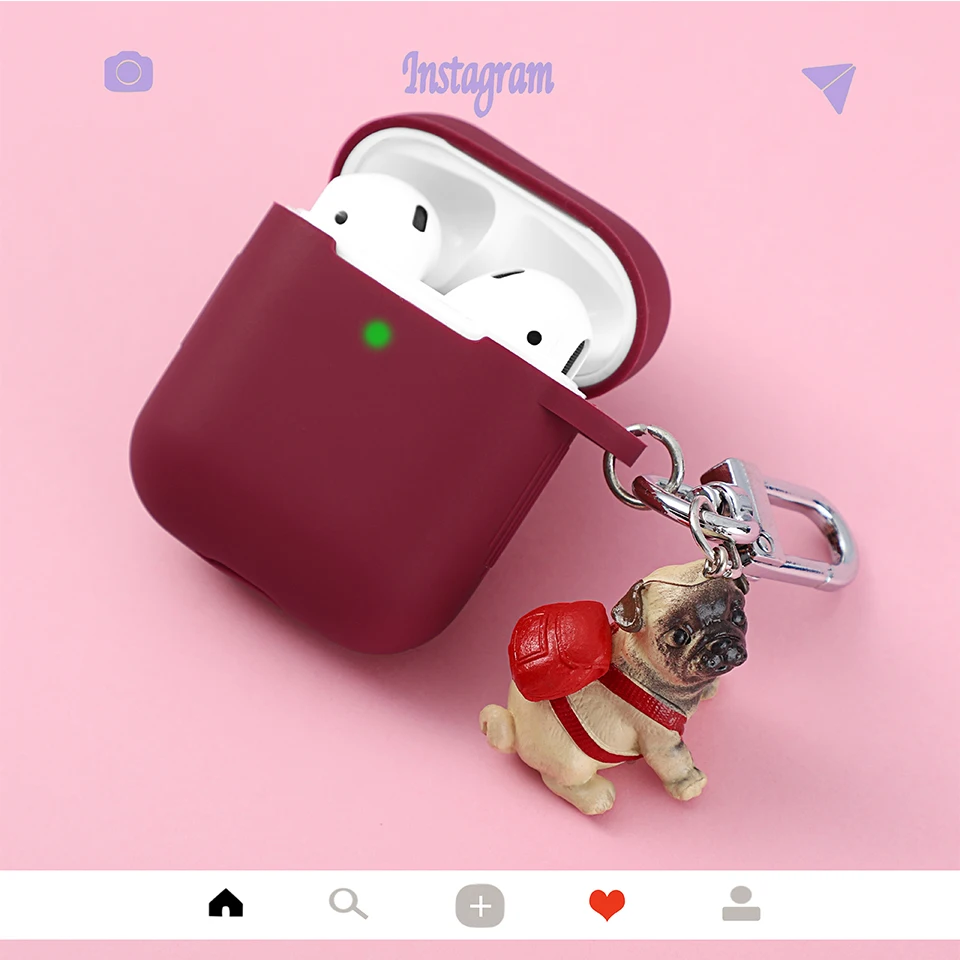 В виде симпатичных собак Украшение Чехол для Apple Airpods 1 2 Аксессуары Bluetooth сумка для наушников коробка беспроводной чехол для гарнитуры брелок