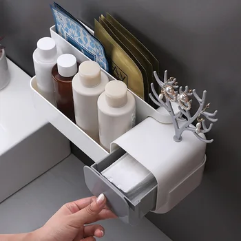 

1 Pc Punch Free Storage Holder Wall Storage Rack for Bathroom Storage Kitchen Home