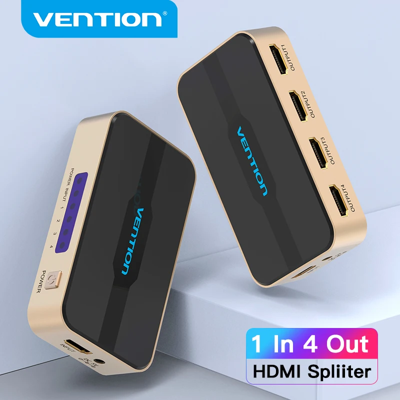 Vention HDMI сплиттер 1 в 4 выхода переключатель 4K HDCP 2 0 1x2 1x4 адаптер с питанием для Xbox PS4