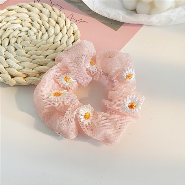 Silk Rainbow Scrunchies For Women Girls Gum Hair Tie 1PCS Hair Rope Rubber Bands Ponytail Hold Hair Accessories